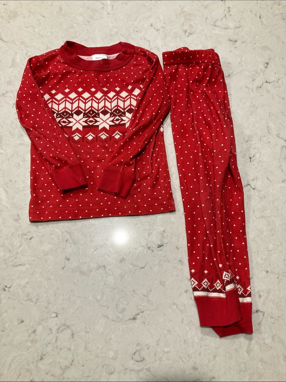Hanna Andersson Red Fair Isle Kids Pajama Set